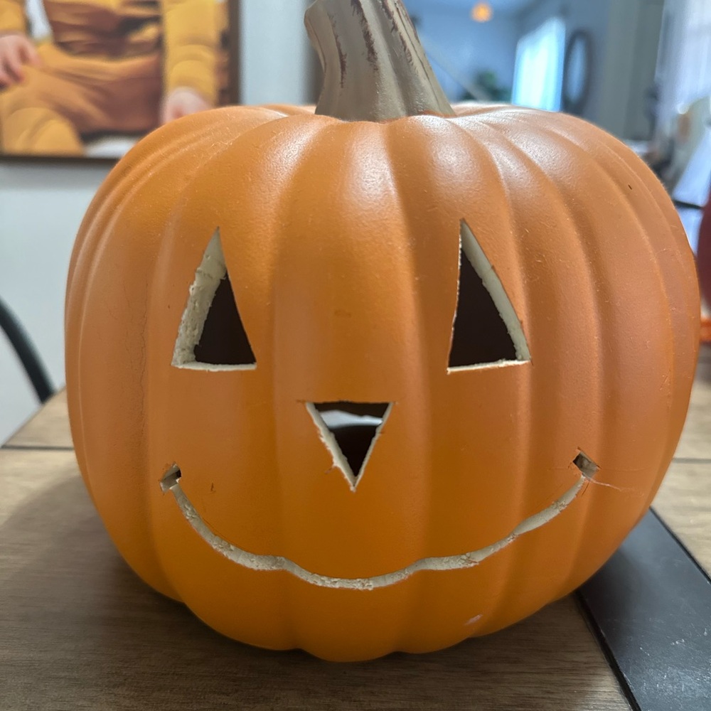 Pumpkin mask already carved out for baby 12 month old